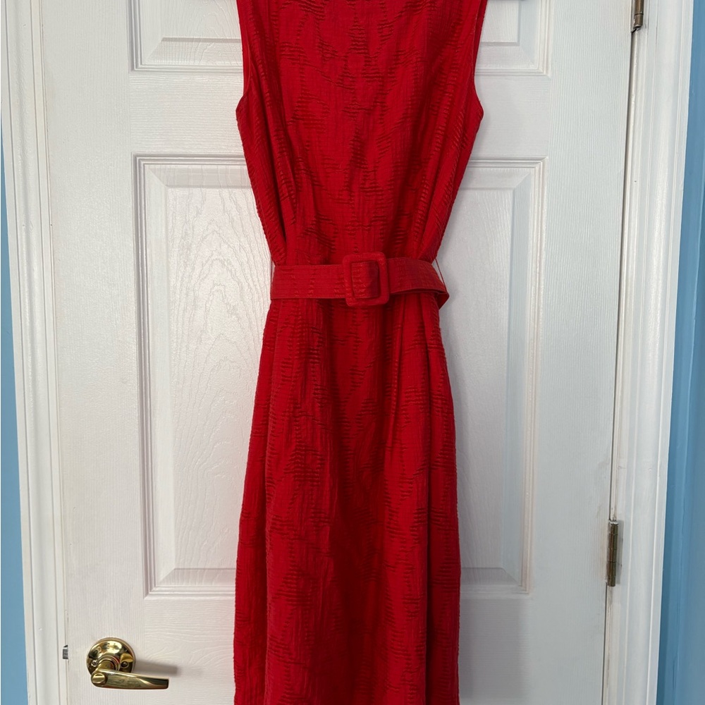 Jones New York Red Sheath Midi Dress